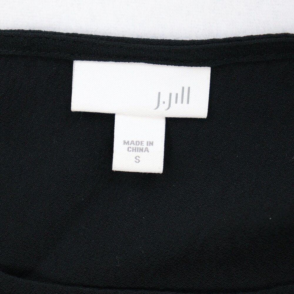 J.Jill Black Long Sleeve Dress Womens Sz S 100% Rayon Lagenlook Midi Breathable - Picture 5 of 9